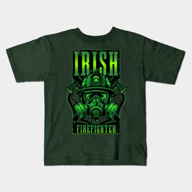 Irish Firefighter Kids T-Shirt by TreehouseDesigns